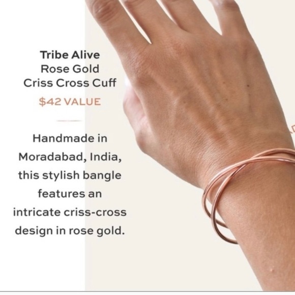 Tribe Alive : rose gold criss cross bracelet - Picture 6 of 14